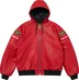 Supreme Vanson Leathers Hooded Work Jacket - Red (front)