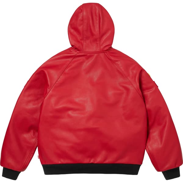 Supreme Vanson Leathers Hooded Work Jacket - Red (front)
