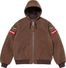 Supreme Vanson Leathers Hooded Work Jacket Suede