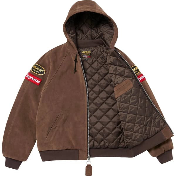 Supreme Vanson Leathers Hooded Work Jacket - Suede (front)