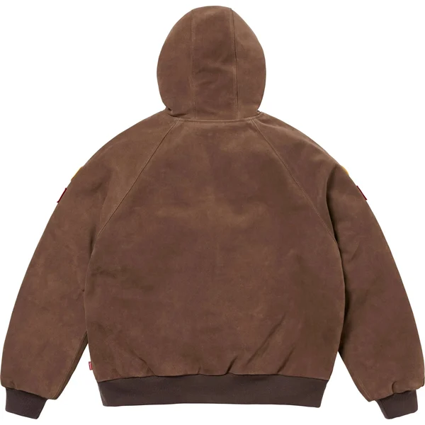 Supreme Vanson Leathers Hooded Work Jacket - Suede (front)