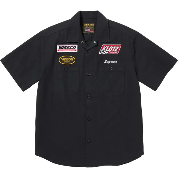 Supreme Vanson Leathers S/S Work Shirt - Black (front)