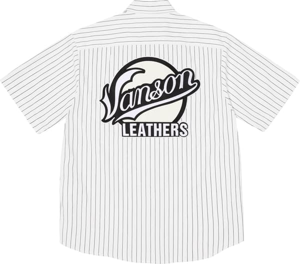 Supreme Vanson Leathers S/S Work Shirt - Stripe (front)