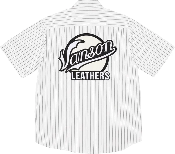 Supreme Vanson Leathers S/S Work Shirt - Stripe (front)