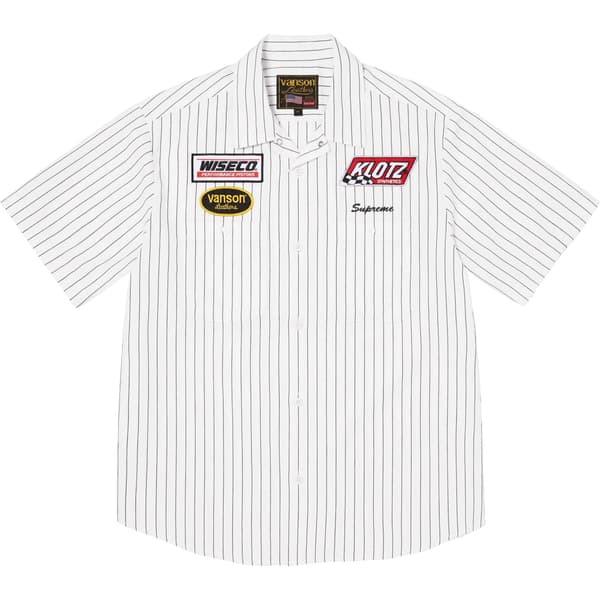 Supreme Vanson Leathers S/S Work Shirt - Stripe (front)
