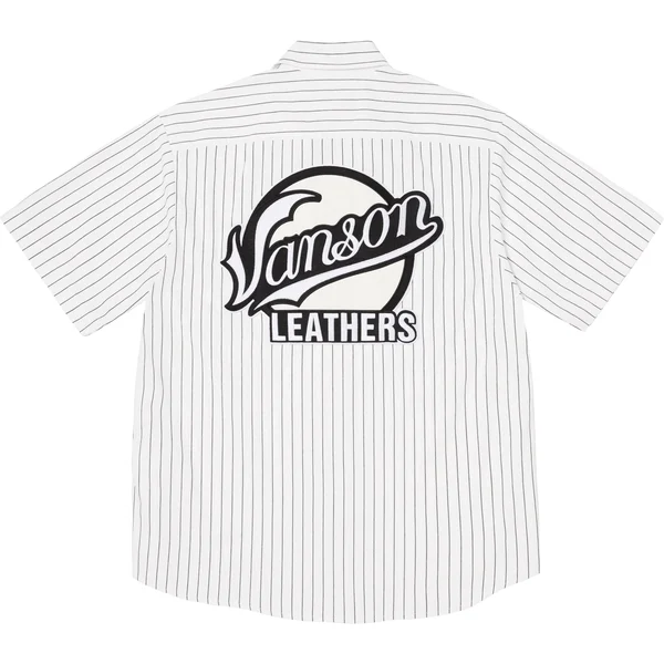 Supreme Vanson Leathers S/S Work Shirt - Stripe (front)