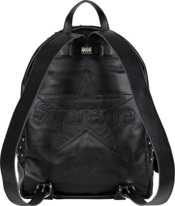 Supreme Vanson Leathers b.b. Simon Backpack - Black (front)