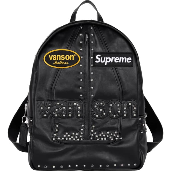 Supreme Vanson Leathers b.b. Simon Backpack - Black (front)