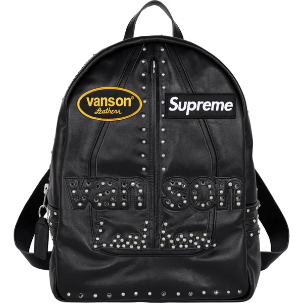 Supreme Vanson Leathers b.b. Simon Backpack - Black (front)