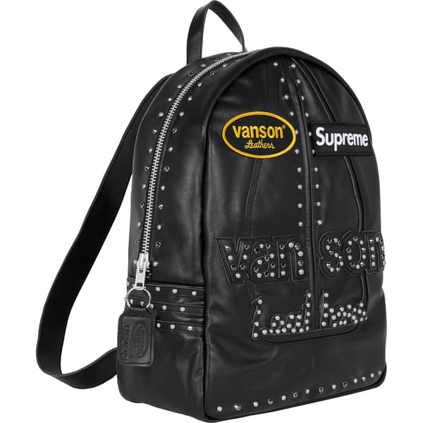 Supreme Vanson Leathers b.b. Simon Backpack - Black (front)