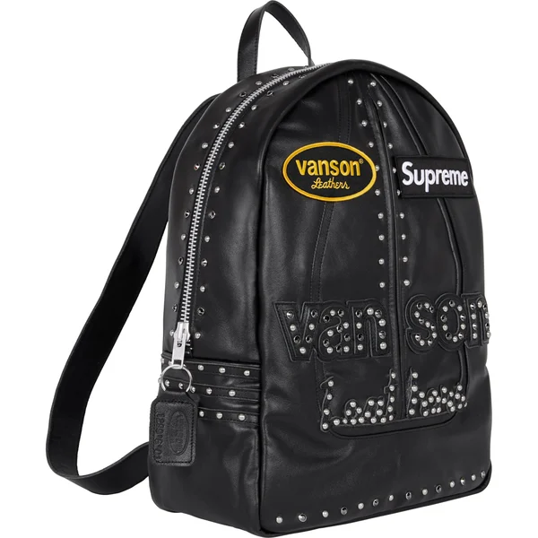 Supreme Vanson Leathers b.b. Simon Backpack - Black (front)