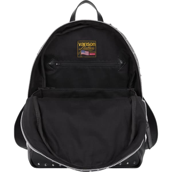 Supreme Vanson Leathers b.b. Simon Backpack - Black (front)