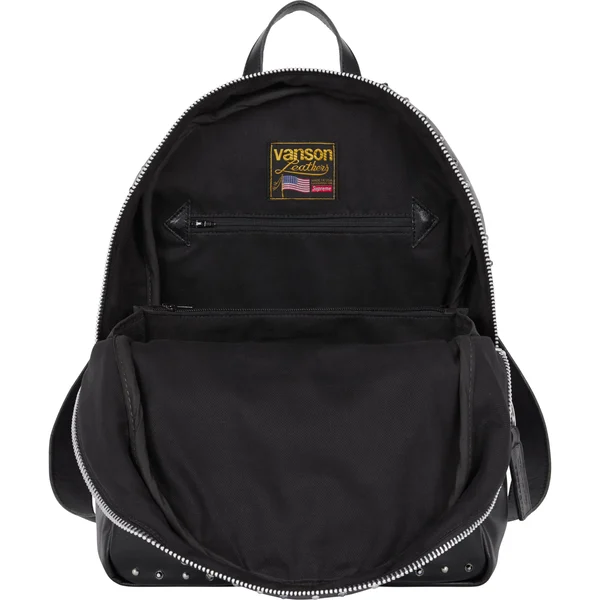 Supreme Vanson Leathers b.b. Simon Backpack - Black (front)