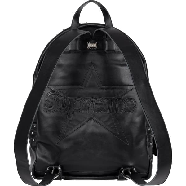 Supreme Vanson Leathers b.b. Simon Backpack - Black (front)