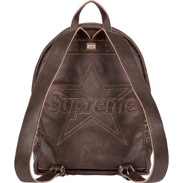 Supreme Vanson Leathers b.b. Simon Backpack - Brown (front)