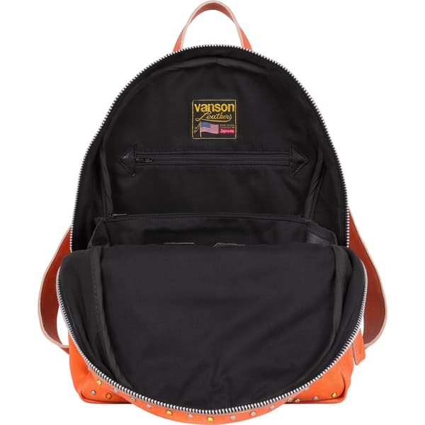 Supreme Vanson Leathers b.b. Simon Backpack - Orange (front)