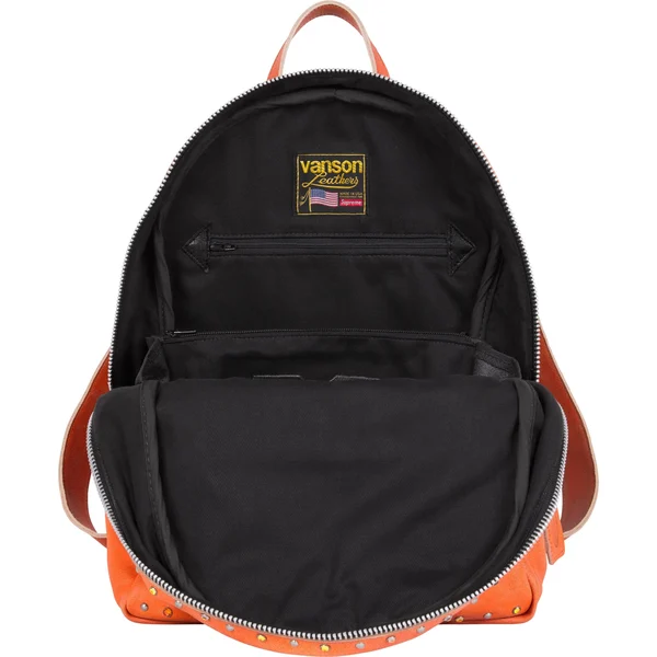Supreme Vanson Leathers b.b. Simon Backpack - Orange (front)