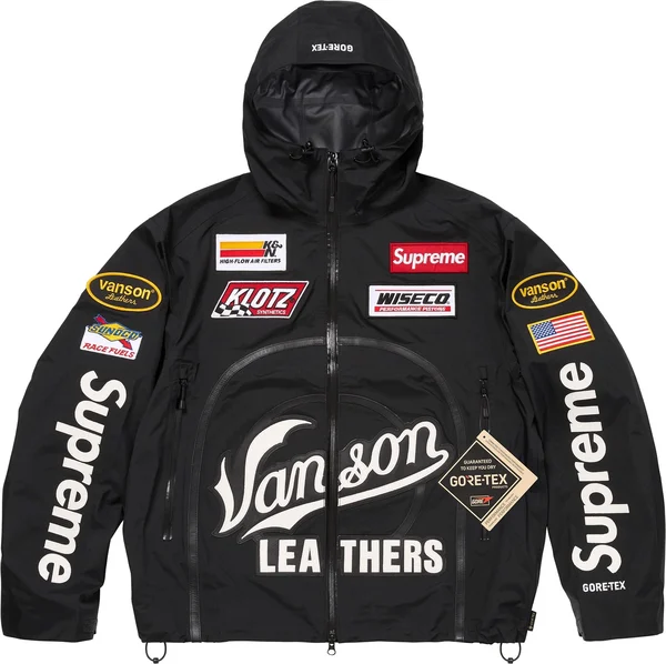 Supreme Vanson Leathers GORE-TEX Shell Jacket - Black (front)