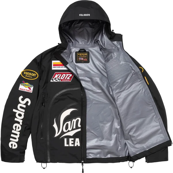 Supreme Vanson Leathers GORE-TEX Shell Jacket - Black (front)