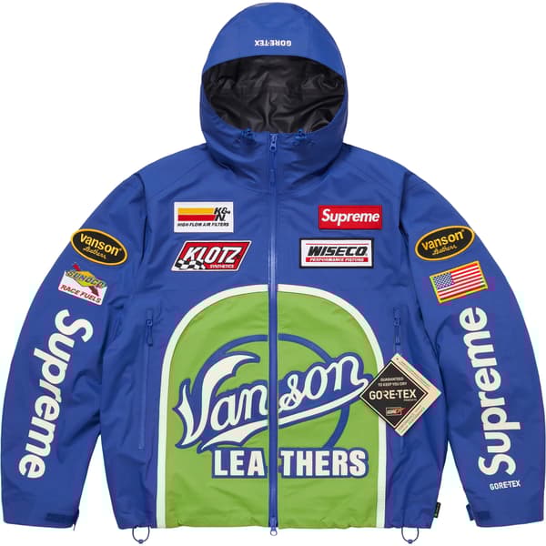 Supreme Vanson Leathers GORE-TEX Shell Jacket - Royal (front)