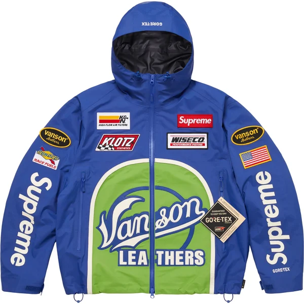 Supreme Vanson Leathers GORE-TEX Shell Jacket - Royal (front)