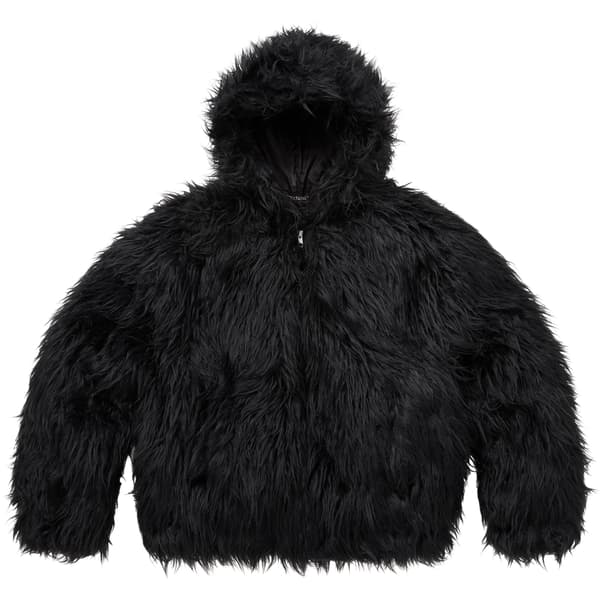Supreme Y’s Faux Fur WINDSTOPPER Hooded Bomber Jacket - Black (front)