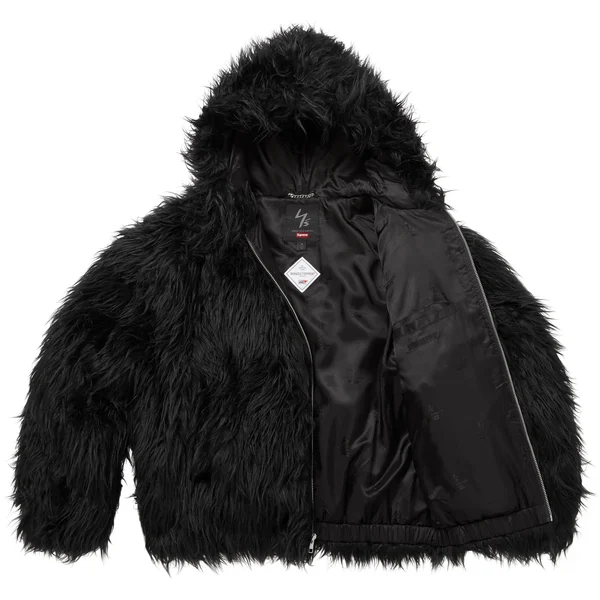 Supreme Y’s Faux Fur WINDSTOPPER Hooded Bomber Jacket - Black (front)