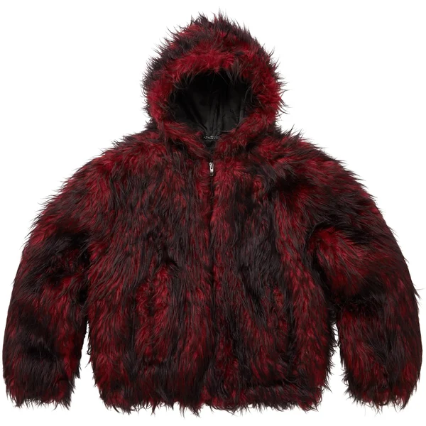 Supreme Y’s Faux Fur WINDSTOPPER Hooded Bomber Jacket - Red (front)