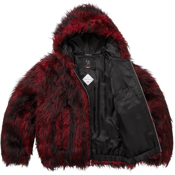Supreme Y’s Faux Fur WINDSTOPPER Hooded Bomber Jacket - Red (front)