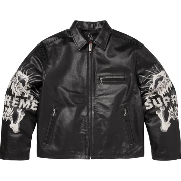 Supreme Y’s Leather Jacket - Black (front)