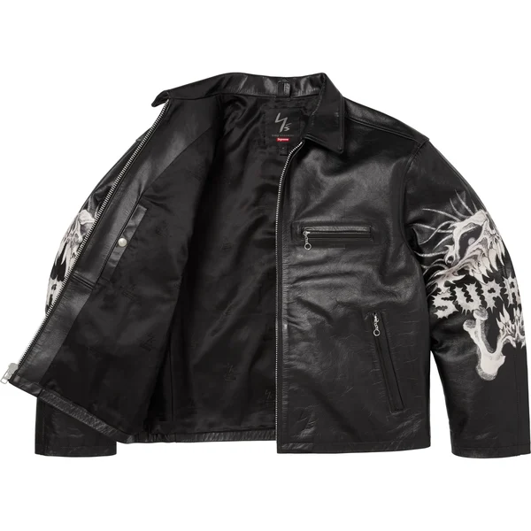 Supreme Y’s Leather Jacket - Black (front)
