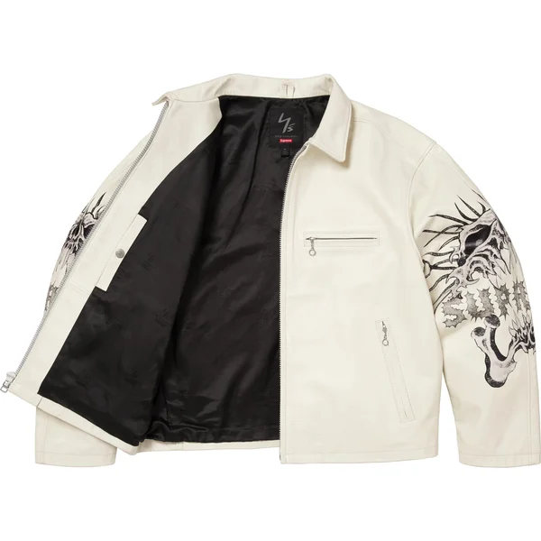 Supreme Y’s Leather Jacket - White (front)