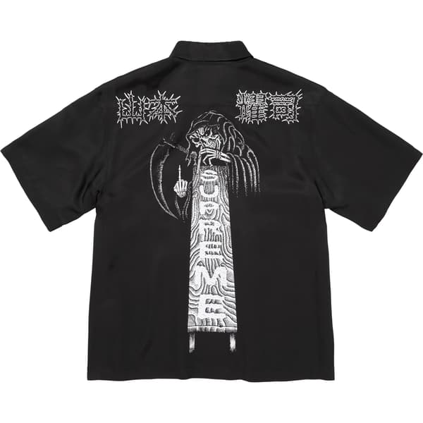 Supreme Y’s Silk Zip Up S/S Shirt - Black (front)