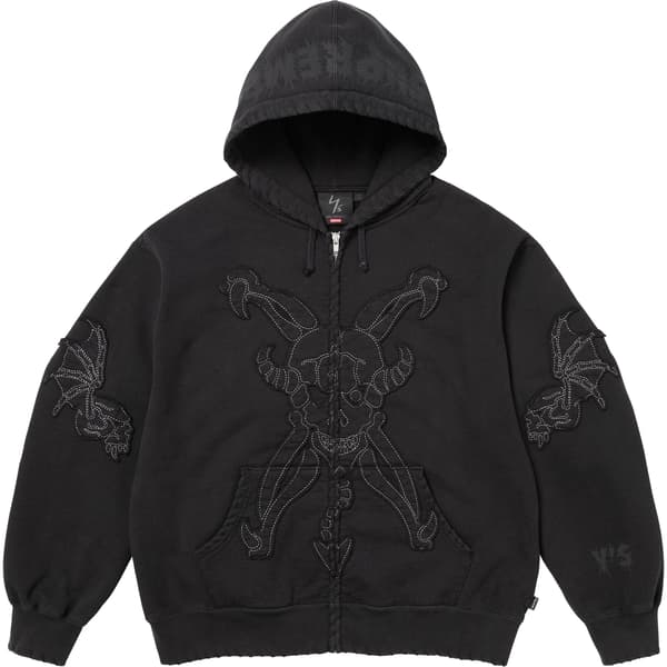 Supreme Y’s Zip Up Hooded Sweatshirt - Black (front)