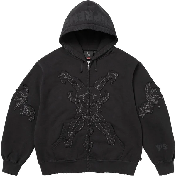 Supreme Y’s Zip Up Hooded Sweatshirt - Black (front)
