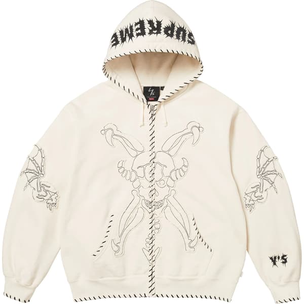 Supreme Y’s Zip Up Hooded Sweatshirt - White (front)
