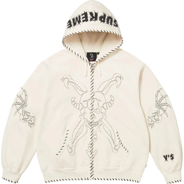 Supreme Y’s Zip Up Hooded Sweatshirt - White (front)