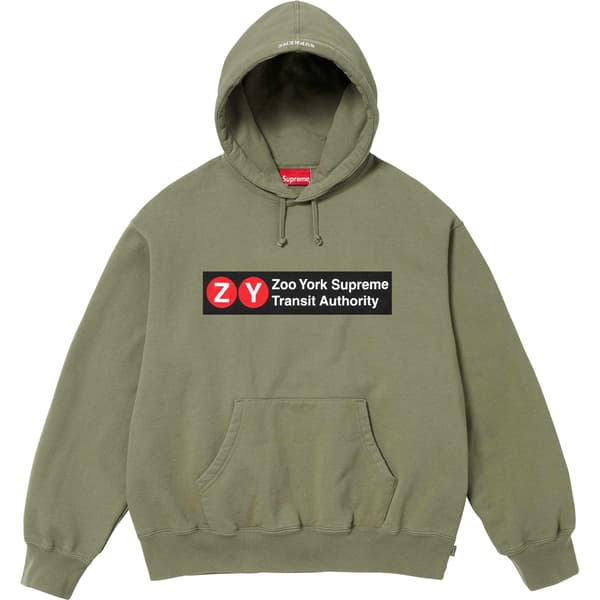 Supreme Zoo York Hooded Sweatshirt - Light Olive (front)