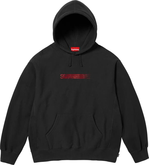 Supreme Swarovski Motion Logo Hooded Sweatshirt - Black (front)