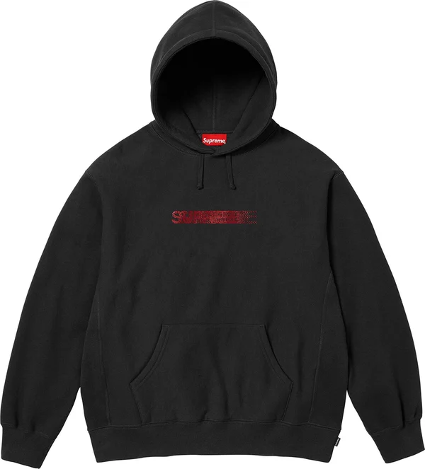 Supreme Swarovski Motion Logo Hooded Sweatshirt - Black (front)