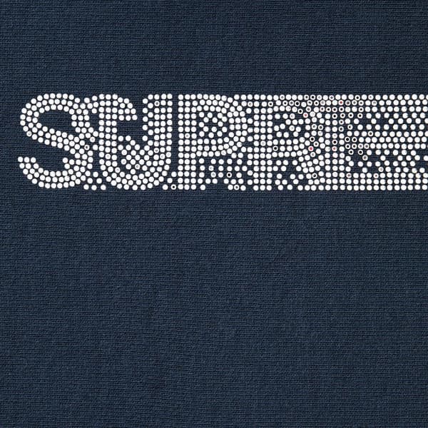 Supreme Swarovski Motion Logo Hooded Sweatshirt - Navy (front)