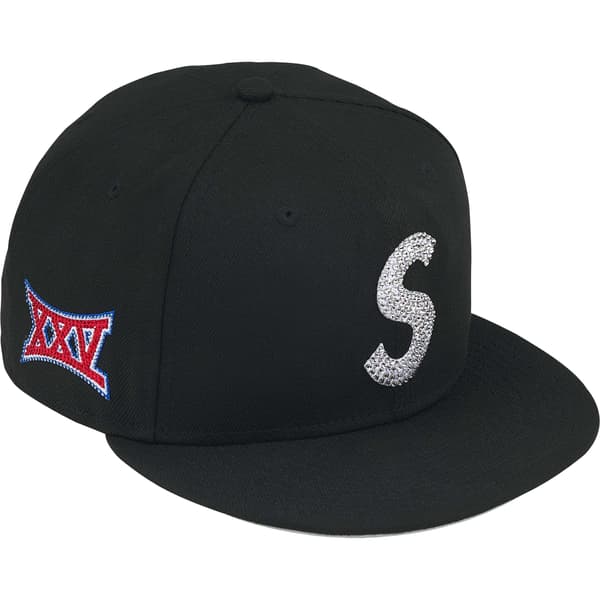 Supreme Swarovski S Logo New Era - Black (front)