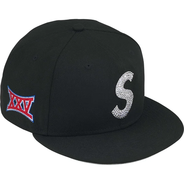 Supreme Swarovski S Logo New Era - Black (front)