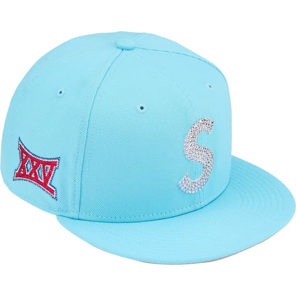 Supreme Swarovski S Logo New Era - Light Blue (front)