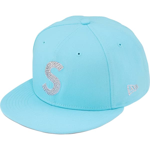 Supreme Swarovski S Logo New Era - Light Blue (front)