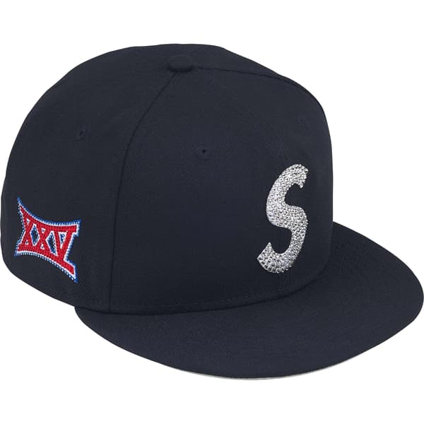 Supreme Swarovski S Logo New Era - Navy (front)