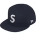 Supreme Swarovski S Logo New Era - Navy (front)