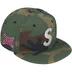Supreme Swarovski S Logo New Era - Woodland Camo (front)
