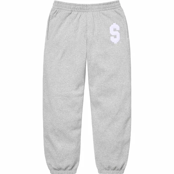 Supreme $ Sweatpant - Heather Grey (front)