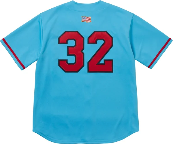 Supreme Swords Baseball Jersey - Blue (front)